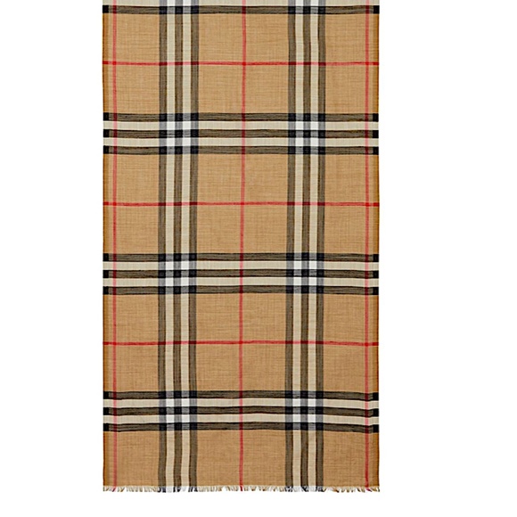 Burberry Lightweight Check Wool Silk Scarf - Picture 6 of 11